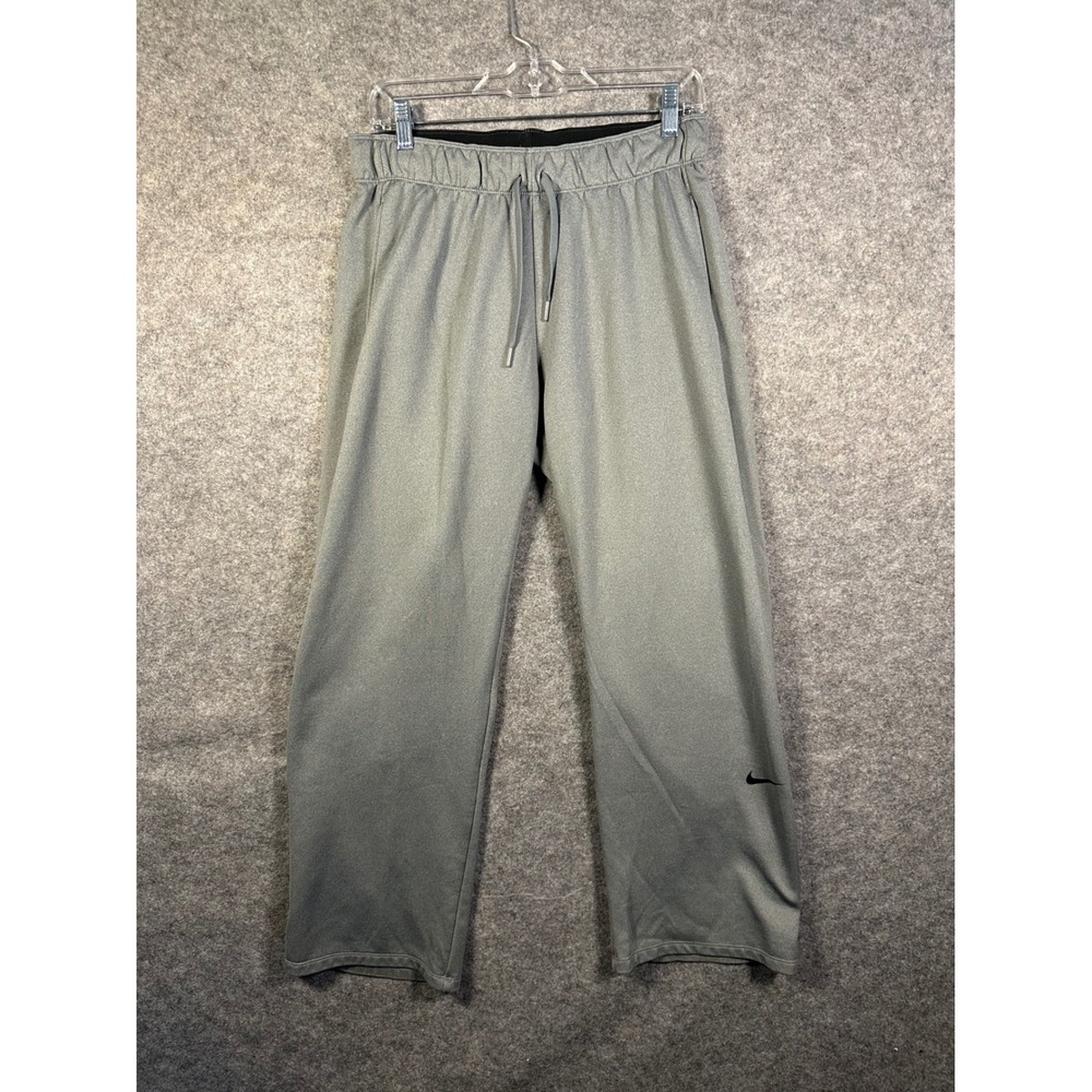 Nike Mens Gray Fleece Lined Athletic‎ Sweatpants Size Medium Drawstring Straight